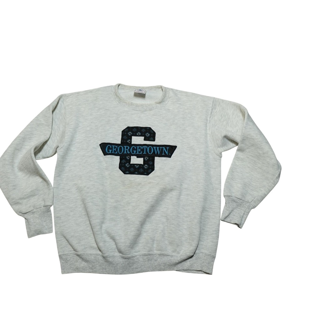 Vintage Georgetown Hoyas Sweatshirt Mens M Gray NCAA Basketball Delta Crewneck